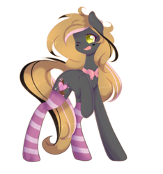 Size: 1638x1753 | Tagged: safe, artist:clefficia, oc, oc only, earth pony, pony, bowtie, clothes, female, mare, simple background, socks, solo, striped socks, transparent background