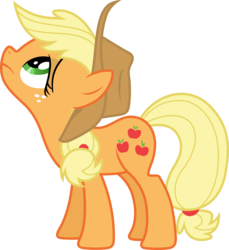 Size: 6400x7002 | Tagged: safe, artist:reginault, applejack, earth pony, pony, a friend in deed, g4, .svg available, absurd resolution, female, looking up, simple background, solo, transparent background, vector