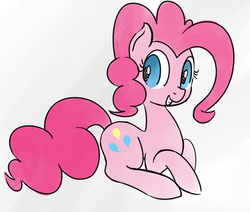 Size: 565x478 | Tagged: safe, artist:mang, pinkie pie, g4, :d, female, looking at you, simple background, solo, white background