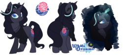 Size: 4088x1835 | Tagged: safe, artist:xwhitedreamsx, oc, oc only, pony, unicorn, beautiful, flower, glowing horn, horn, rose, simple background, transparent background