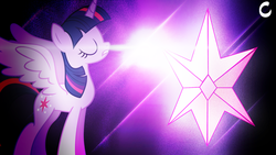 Size: 1920x1080 | Tagged: safe, artist:mschelseagfx, twilight sparkle, alicorn, pony, g4, cutie mark, female, solo, twilight sparkle (alicorn), wallpaper