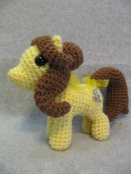 Size: 1024x1365 | Tagged: safe, artist:nerdyknitterdesigns, pony, amigurumi, beauty and the beast, belle, disney, irl, photo, plushie, ponified, solo
