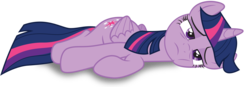 Size: 2000x695 | Tagged: safe, artist:spellboundcanvas, twilight sparkle, alicorn, pony, g4, twilight's kingdom, defeated, female, folded wings, mare, simple background, solo, transparent background, twilight sparkle (alicorn), vector