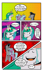 Size: 3000x5000 | Tagged: safe, artist:astroanimations, idw, king sombra, princess celestia, radiant hope, comic:celestia's yearning, g4, comic, crying, love, male, reformed sombra, ship:celestibra, ship:hopebra, shipping, straight