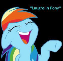 Size: 900x871 | Tagged: safe, rainbow dash, g4, black background, female, laughing, laughs in, simple background, solo