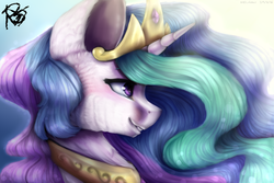 Size: 3000x2000 | Tagged: safe, artist:kittenthelonley, artist:prettyshinegp, princess celestia, g4, bust, female, high res, portrait, solo