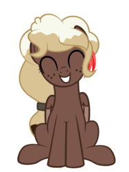 Size: 3000x4000 | Tagged: safe, artist:besttubahorse, oc, oc only, oc:sweet mocha, pegasus, pony, cute, freckles, high res, looking at you, mochabetes, simple background, sitting, smiling, solo, transparent background, vector