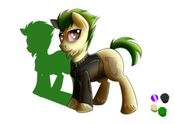 Size: 2400x1700 | Tagged: safe, artist:elmutanto, oc, oc only, oc:candid heart, oc:fetlock, earth pony, pony, beard, bushy tail, chubby, clothes, concept art, cutie mark, facial hair, fat, male, ponysona, security essentials, security officer, simple background, solo, sweater, transparent background