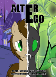 Size: 1024x1408 | Tagged: safe, artist:lazingabout94, oc, oc only, changeling, changeling oc, comic, cover, green changeling