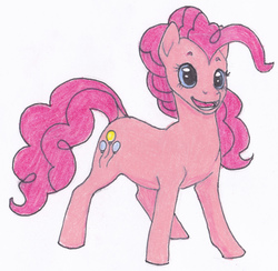 Size: 3124x3052 | Tagged: safe, artist:breadworth, pinkie pie, g4, female, high res, open mouth, solo, traditional art