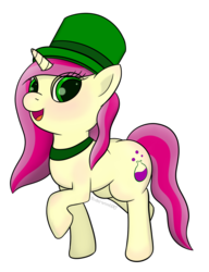 Size: 1528x1985 | Tagged: safe, artist:underwoodart, oc, oc only, oc:ella elixir, pony, unicorn, collar, cutie mark, hat, potion, simple background, solo, top hat, transparent background