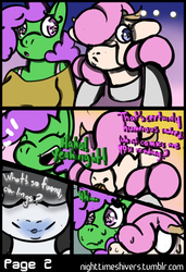 Size: 1152x1680 | Tagged: safe, artist:simplyshivers, rarity, oc, cow, anthro, comic:rarity's secret fitting party, g4, comic, laughing