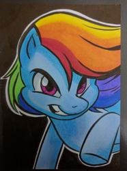 Size: 3088x4160 | Tagged: safe, artist:joshuadraws, rainbow dash, g4, female, high res, solo, traditional art