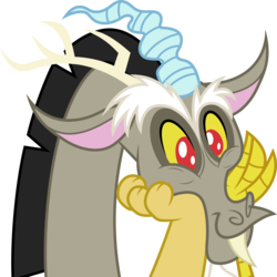 Size: 4993x5000 | Tagged: safe, artist:dashiesparkle, discord, g4, make new friends but keep discord, season 5, absurd resolution, cute, discute, happy, male, simple background, solo, squee, transparent background, vector