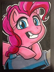 Size: 1024x1365 | Tagged: safe, artist:joshuadraws, pinkie pie, g4, female, party cannon, solo