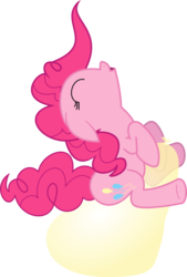 Size: 720x1062 | Tagged: safe, artist:retl, pinkie pie, g4, balloon, balloon fetish, balloon riding, bouncing, eyes closed, female, fetish, nose in the air, simple background, solo, that pony sure does love balloons, transparent background, vector
