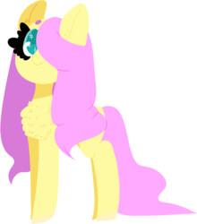 Size: 589x669 | Tagged: safe, artist:pondee, fluttershy, pony, g4, chest fluff, female, fluffy, hair over one eye, looking at you, simple background, solo, standing, transparent background