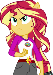 Size: 431x611 | Tagged: safe, artist:76859thomasreturn, sunset shimmer, equestria girls, g4, my little pony equestria girls: legend of everfree, angry, clothes, female, fist, not a vector, ponied up, shorts, simple background, solo, transparent background