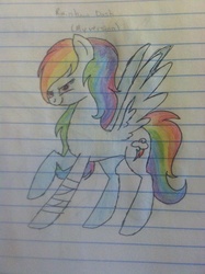 Size: 1936x2592 | Tagged: safe, artist:neonaarts, rainbow dash, g4, female, lined paper, solo, traditional art