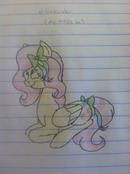 Size: 1936x2592 | Tagged: safe, artist:neonaarts, fluttershy, g4, female, lined paper, solo, traditional art