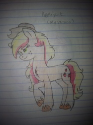 Size: 1936x2592 | Tagged: safe, artist:neonaarts, applejack, g4, female, lined paper, solo, traditional art