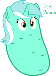 Size: 1261x1720 | Tagged: safe, lyra heartstrings, g4, female, food, meme, potato, simple background, solo, transparent background, vector, wat