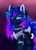 Size: 1280x1760 | Tagged: safe, artist:magnaluna, princess luna, alicorn, pony, g4, arm band, chest fluff, collar, color porn, colored wings, colored wingtips, constellation, curved horn, ear fluff, ethereal mane, ethereal tail, eyeshadow, female, fluffy, folded wings, galaxy mane, gradient background, gradient ears, gradient mane, gradient tail, gradient wings, horn, jewelry, leg fluff, makeup, mare, neck fluff, peytral, purple background, regalia, simple background, slit pupils, solo, sparkly ears, sparkly wings, tail, wings