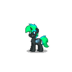 Size: 400x400 | Tagged: safe, oc, oc only, oc:cobalt nightshade, changeling, pony, pony town, changeling oc, green changeling, simple background, solo, transparent background