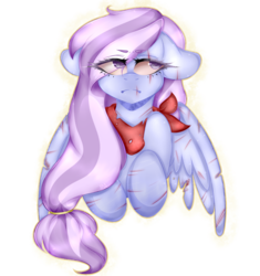 Size: 1024x1091 | Tagged: safe, artist:alliedrawsart, oc, oc only, oc:whisper aura, pony, clothes, scar, scarf, simple background, solo, transparent background