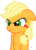Size: 1800x2505 | Tagged: safe, artist:arifproject, applejack, monster pony, original species, tatzlpony, g4, angry, arif's angry pone, chest fluff, ears back, female, frown, glare, simple background, solo, species swap, tatzljack, transparent background, vector