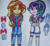 Size: 1455x1335 | Tagged: safe, artist:blazingdazzlingdusk, starlight glimmer, sunset shimmer, equestria girls, g4, clothes, crystal palace fc, cute, equestria girls-ified, football, glimmerbetes, hands behind back, looking at you, pants, shorts, smugset shimmer, sports, traditional art