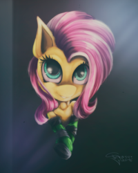 Size: 1600x2000 | Tagged: safe, artist:ferasor, fluttershy, g4, clothes, cute, female, looking at you, shyabetes, signature, socks, solo, striped socks