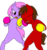 Size: 720x774 | Tagged: safe, artist:pugilismx, artist:toyminator900, oc, oc only, oc:chip, oc:melody notes, pony, bipedal, boxing, boxing gloves, i forgot the damn wings again, simple background, trace, wingless