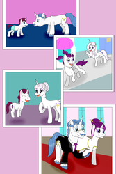 Size: 5200x7800 | Tagged: safe, artist:allonsbro, fancypants, fleur-de-lis, oc, oc:glory, oc:valor, pony, unicorn, g4, absurd resolution, alternate hairstyle, clothes, dress, father and daughter, father and son, male, marriage, mother and daughter, mother and son, next generation, offspring, parent:fancypants, parent:fleur-de-lis, parents:fancyfleur, photo, pigtails, shipping, straight, wedding, wedding dress