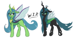 Size: 1227x635 | Tagged: safe, artist:ambris, queen chrysalis, changedling, changeling, g4, to where and back again, purified chrysalis, reformed, what if