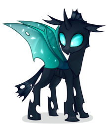 Size: 723x826 | Tagged: dead source, safe, artist:mp-printer, thorax, changeling, g4, to where and back again, fangs, frown, looking back, male, simple background, solo, spread wings, surprised, transparent background, wide eyes