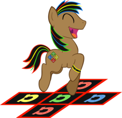 Size: 1495x1442 | Tagged: safe, artist:malte279, oc, oc only, earth pony, pony, contest, dancing, eyes closed, happy, simple background, smiling, solo, transparent background, trotmania, trotmanius