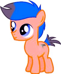 Size: 203x249 | Tagged: safe, oc, oc only, oc:ly ron, blue and purple hair, orange pony, solo, tornado