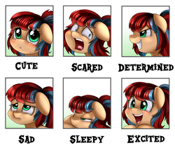 Size: 2349x1978 | Tagged: safe, artist:pridark, oc, oc only, oc:bunny bounce, :o, blushing, crying, cute, emotions, excited, facial expressions, floppy ears, frown, glare, grin, happy, lidded eyes, looking at you, open mouth, sad, scared, screaming, sleepy, smiling, solo, wide eyes