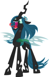 Size: 3001x4692 | Tagged: safe, artist:cloudy glow, queen chrysalis, changeling, changeling queen, g4, to where and back again, .ai available, female, high res, open mouth, simple background, solo, transparent background, vector