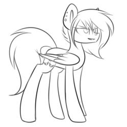 Size: 1024x1028 | Tagged: safe, artist:despotshy, oc, oc only, pegasus, pony, monochrome, solo