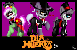 Size: 1280x842 | Tagged: safe, artist:paulpeopless, oc, oc only, oc:mint condition, dia de los muertos, skull