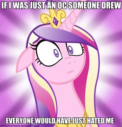 Size: 919x960 | Tagged: safe, princess cadance, g4, 3:, adventure in the comments, female, floppy ears, frown, image macro, meme, solo, wide eyes