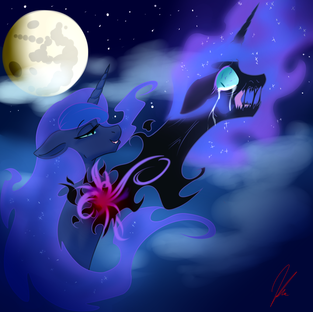 #1288124 - semi-grimdark, artist:shadowponi, nightmare moon, princess luna,...