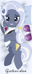 Size: 1667x3869 | Tagged: safe, artist:gutovi, hoity toity, pony, g4, blushing, body pillow, body pillow design, commission, glasses, looking at you, male, smiling, solo