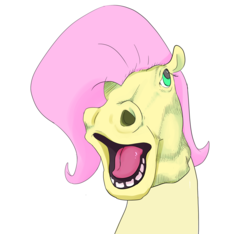 Size: 2039x1912 | Tagged: safe, artist:inu-ringo, fluttershy, g4, female, hoers, hoers mask, mask, simple background, solo, wat