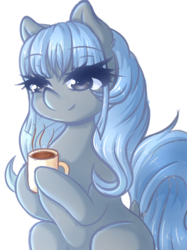 Size: 1280x1715 | Tagged: safe, artist:fluffymaiden, oc, oc only, oc:rue, earth pony, pony, coffee, solo