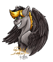 Size: 1280x1500 | Tagged: safe, artist:alexispaint, oc, oc only, oc:digital import, hippogriff, smiling, solo