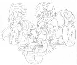 Size: 2400x2025 | Tagged: safe, artist:blackbewhite2k7, rainbow dash, rarity, g4, batman, batmare, catwoman, crossover, high res, motorcycle, sketch, the dark knight rises, wip