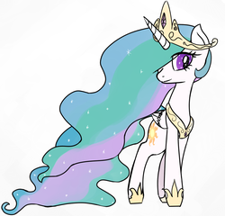 Size: 893x859 | Tagged: safe, artist:mang, princess celestia, g4, female, hair over one eye, simple background, solo